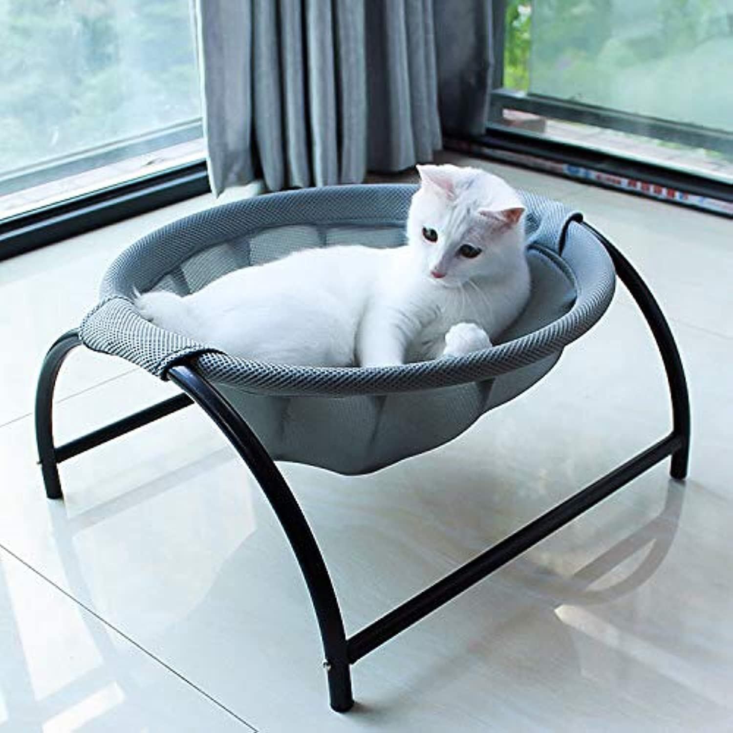 Cat Bed Dog/Pet Hammock Bed Free-Standing Cat Sleeping Cat Supplies Pet Supplies Whole Wash Stable &amp; Breathable Easy Assembly Indoors Outdoors, 16.9 in x 16.9 in x 9.5 in