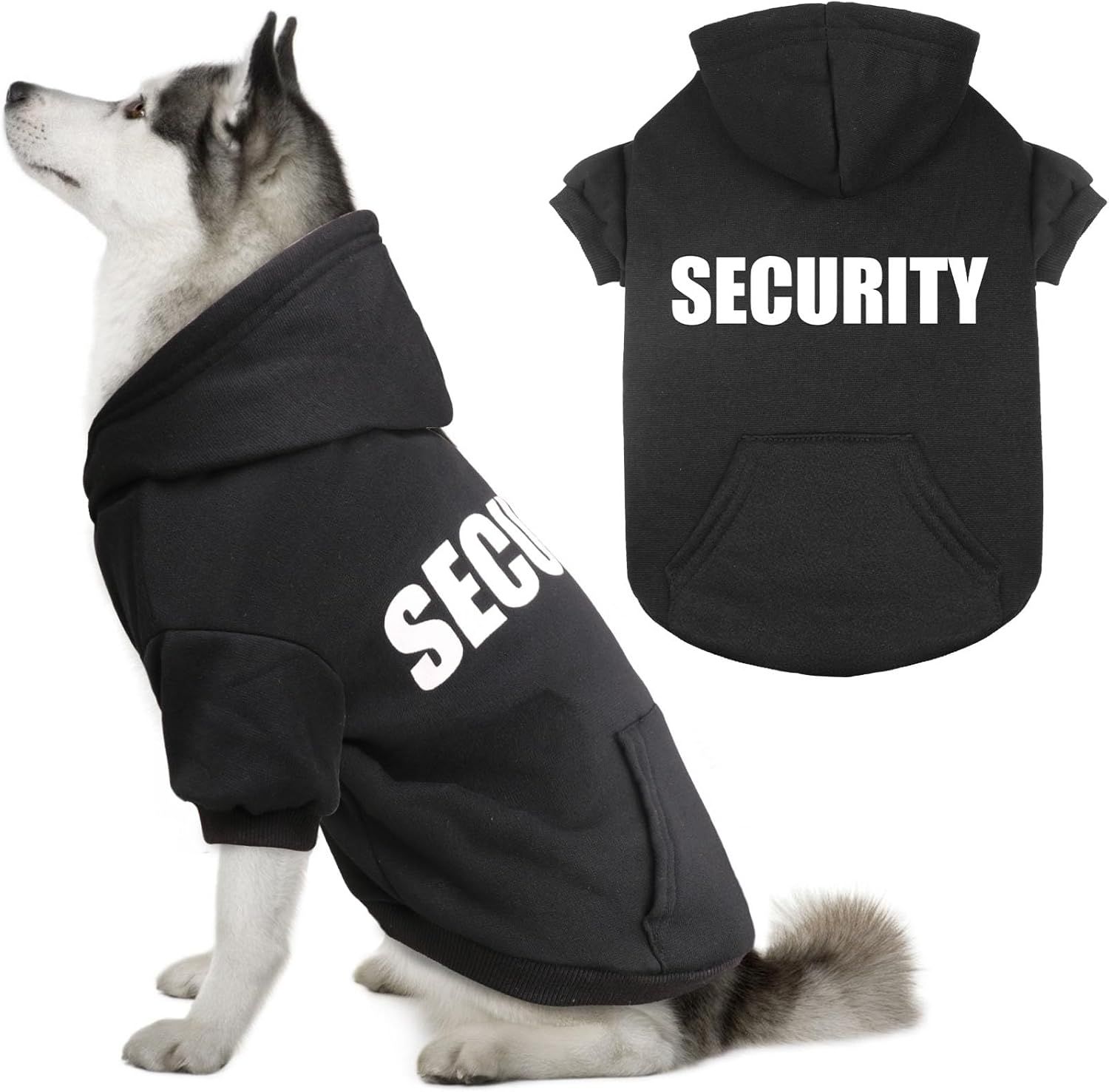 Dog Sweaters for Large Dogs Security Dog Hoodie Dog Sweater Soft Brushed Fleece Dog Clothes Dog Hoodie Sweatshirt with Pocket(XL)