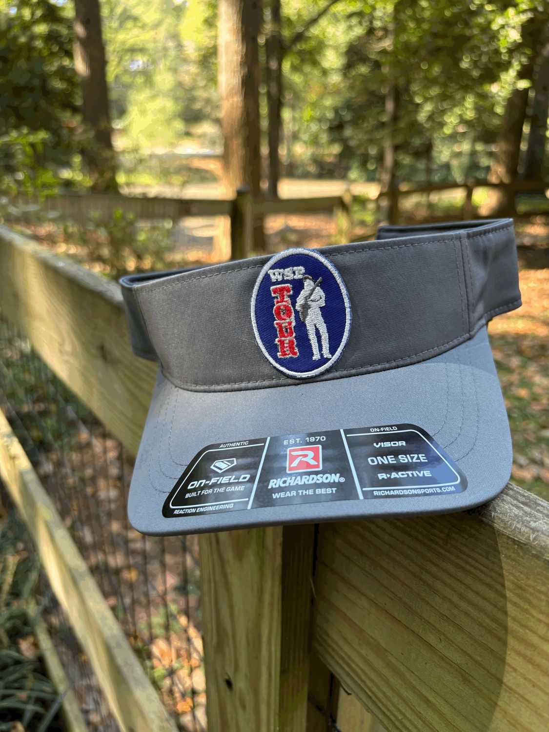 Richardson low profile visor with custom WSP Tour patch