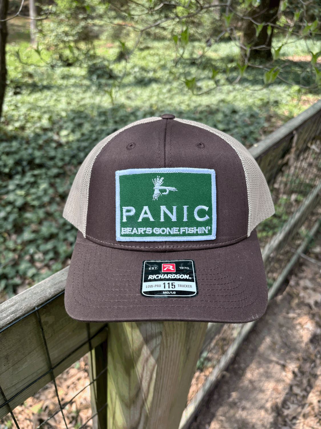 Richardson 115 Low Profile Bear's Gone Fishin' Hat Brown/Tan