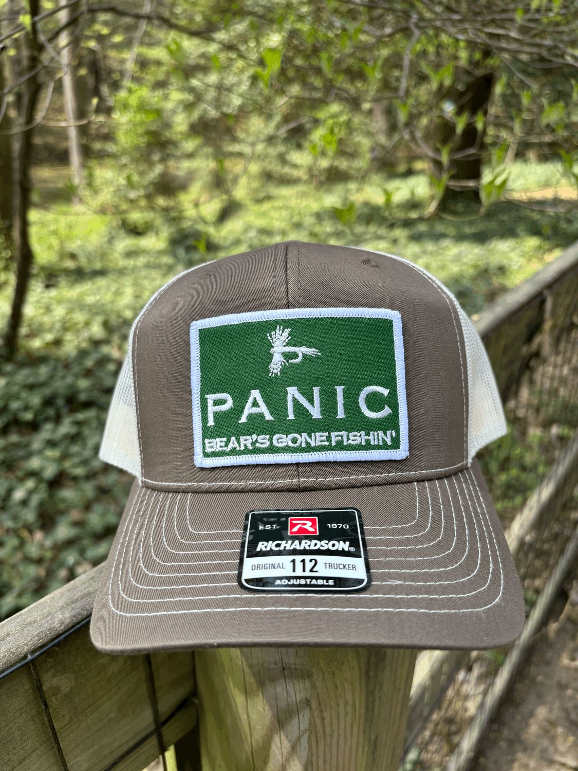 Richardson 112 Bear's Gone Fishin' Hat Grey/Cream