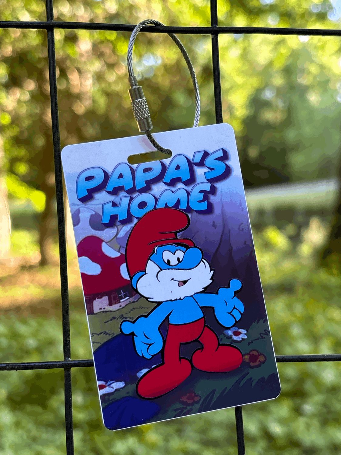 Papa's Home Papa Smurf Luggage Tag