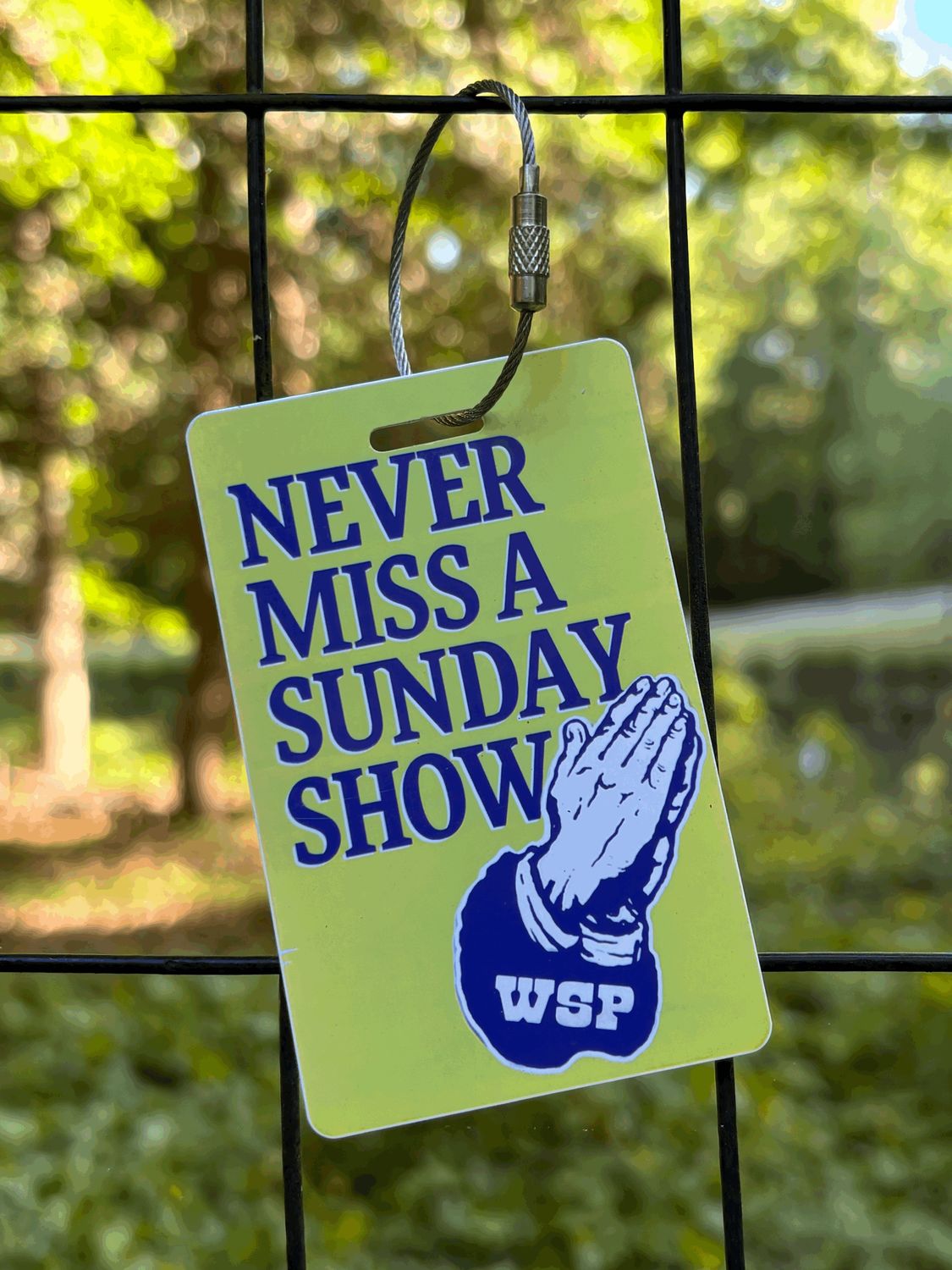 Never Miss a Sunday Show Luggage Tag