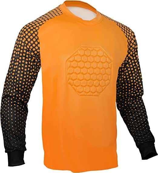 Soccer Goalie Shirt Padded Goalkeeper Jersey ORANGE