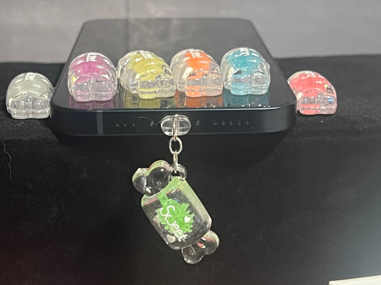 SWEET - Cell phone port dust cover w/charm