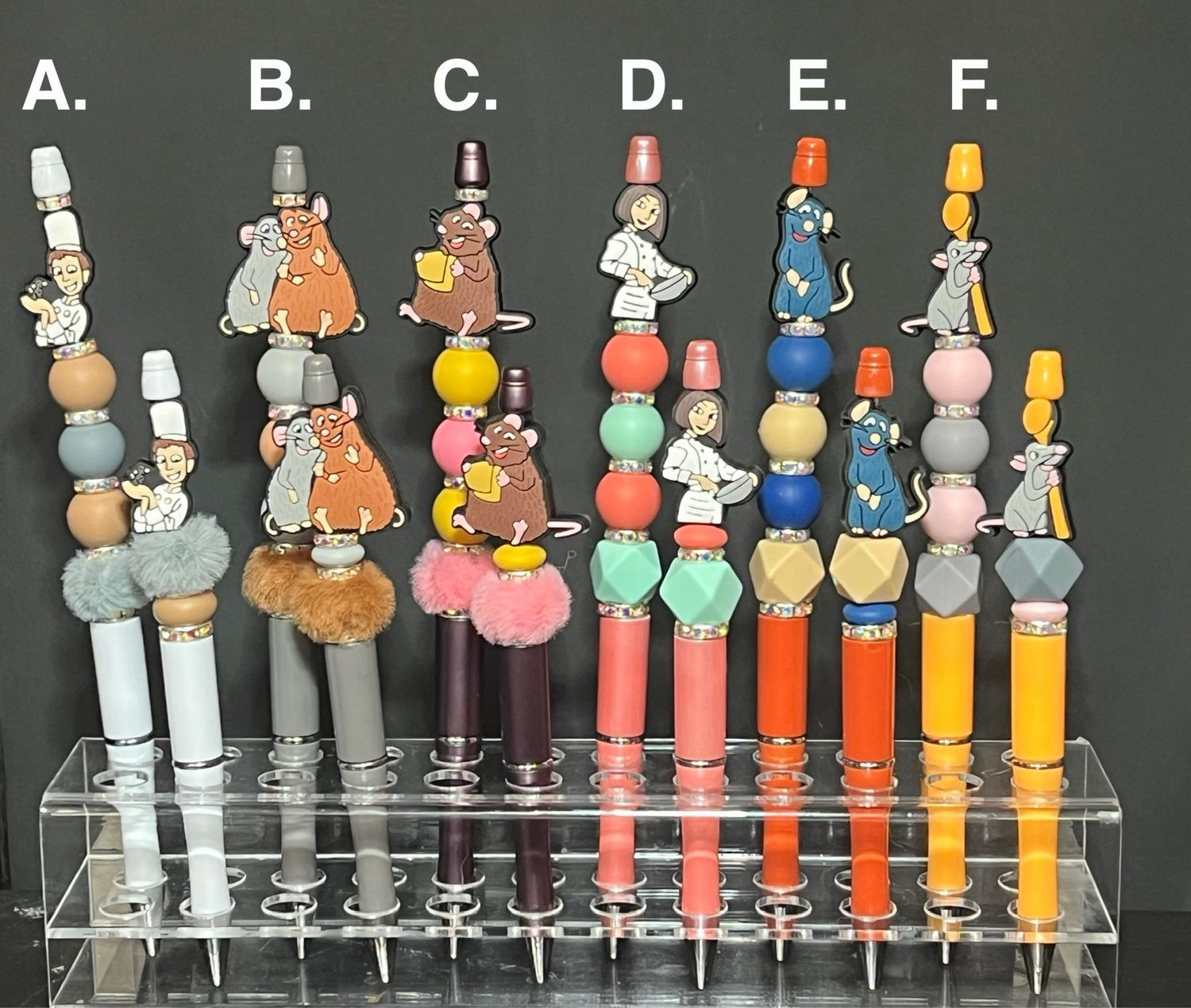 Ratatouille Beaded Pens  $4 short or $7 tall