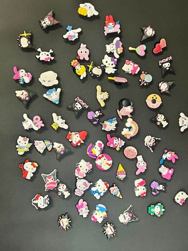 Super cute Kuromi and Hello Kitty shoe charms, available for only $2 each! 🎀 These charming additions are perfect for making your Crocs uniquely YOU. 

#CrocCharms #Kuromi #HelloKitty