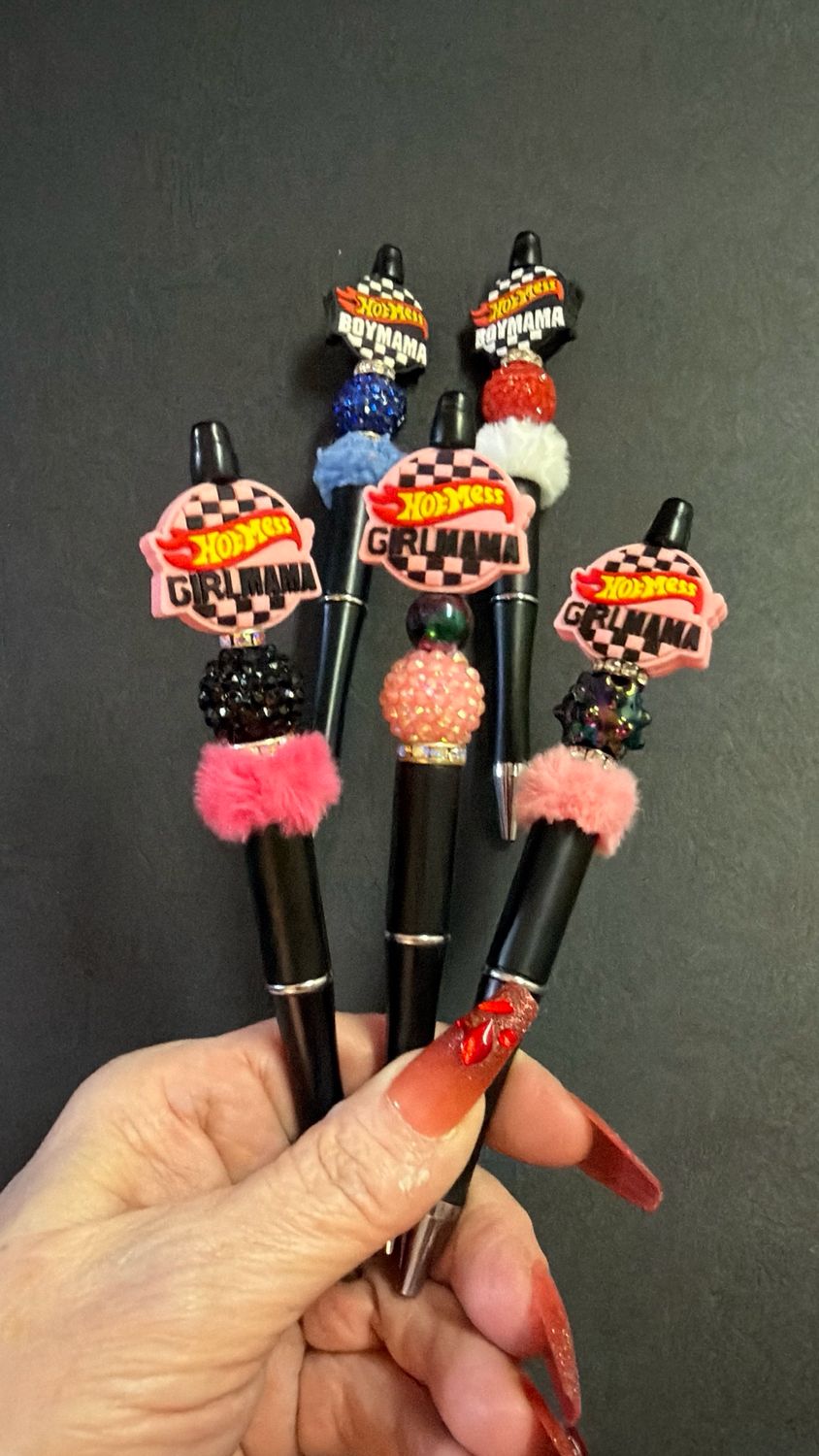 Hot Mess Mama Beaded Pen – Funny Mom Gift | Handmade Custom Ink Pen