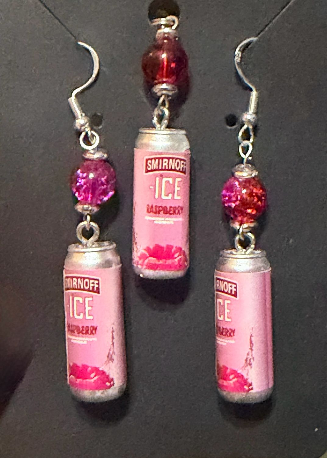 Smirnoff Ice Inspired Earrings &amp; Necklace Set – Fun Cocktail Statement Jewelry