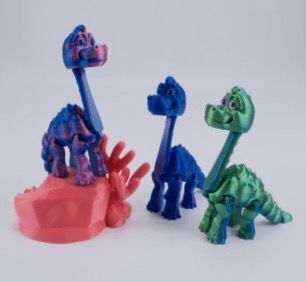 Articulated 3D Printed Brachiosaurus – Flexible Dinosaur Toy – Four Color Options 