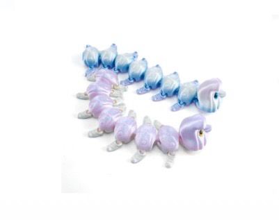 Articulated 3D Printed Caterpillar – Flexible Pastel Bug Figurine – Poseable Collectible