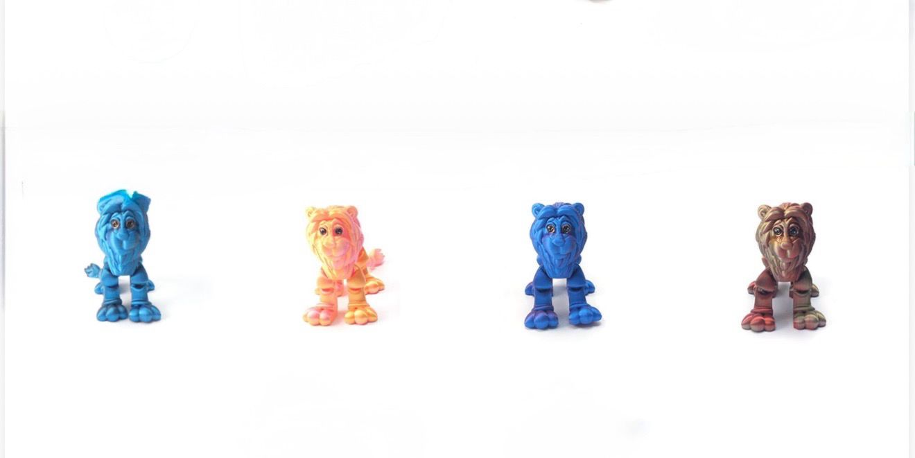 Articulated 3D Printed Lion – Poseable Safari Animal Figurine – Flexible Collectible