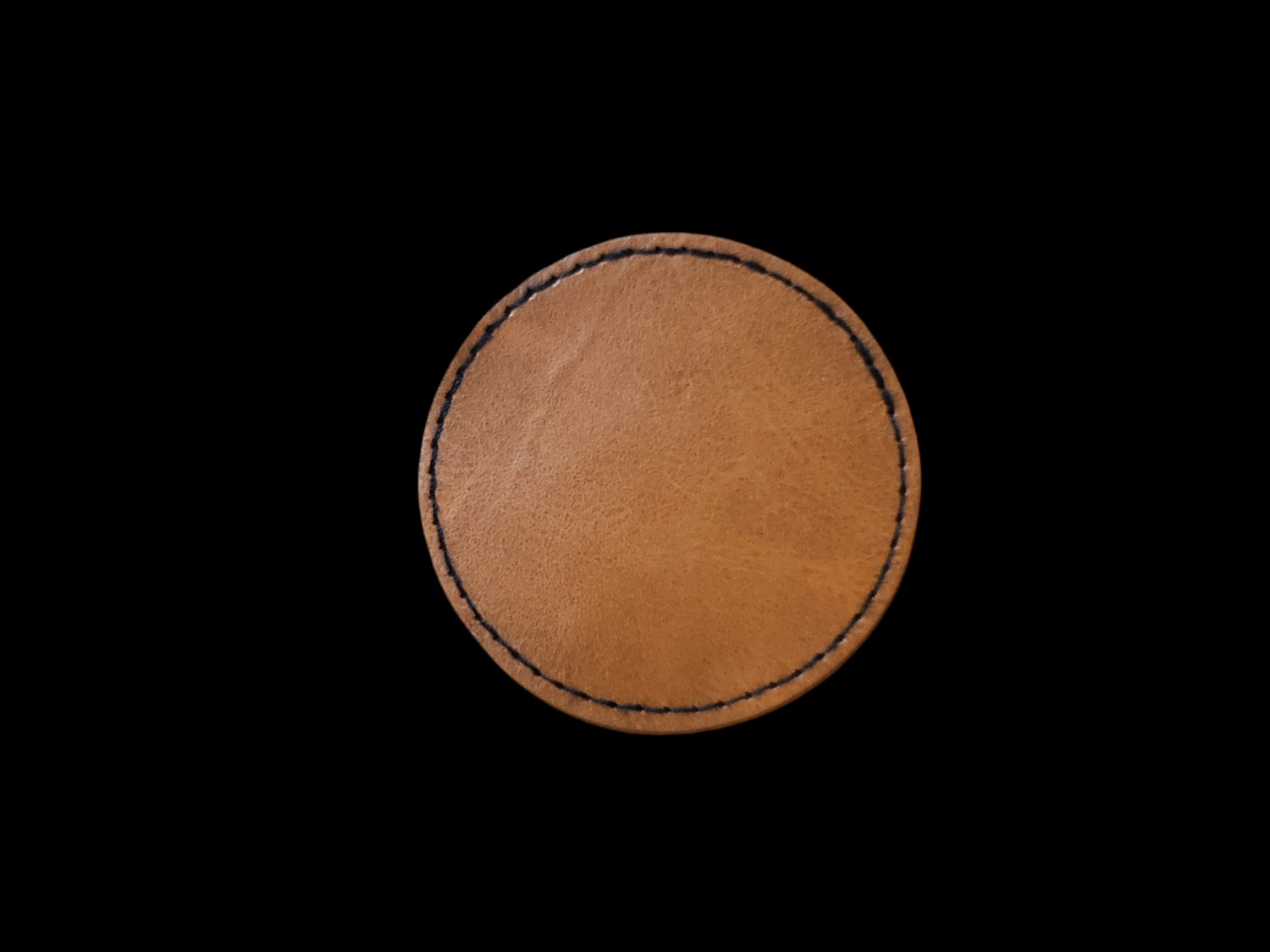 Custom Engraved Round Leather Patch for Personalized Accessories. Price includes Engraving