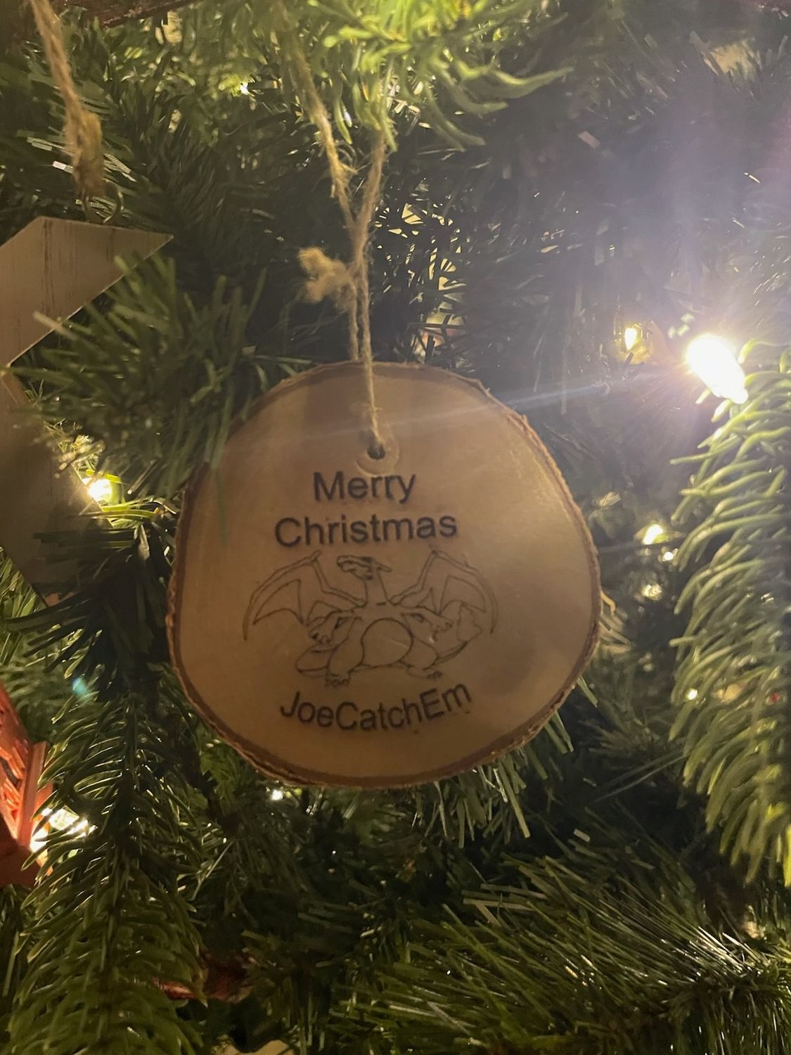 Personalized Birch Round Christmas Ornaments. Size Varies