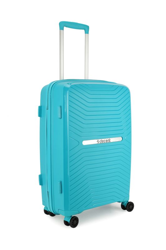 Cross-One Mittlerer Koffer 63 L – Hartschalen Reisekoffer mit TSA-Schloss &amp; 4 Rollen, Türkisblau (66 x 41 x 25 cm)