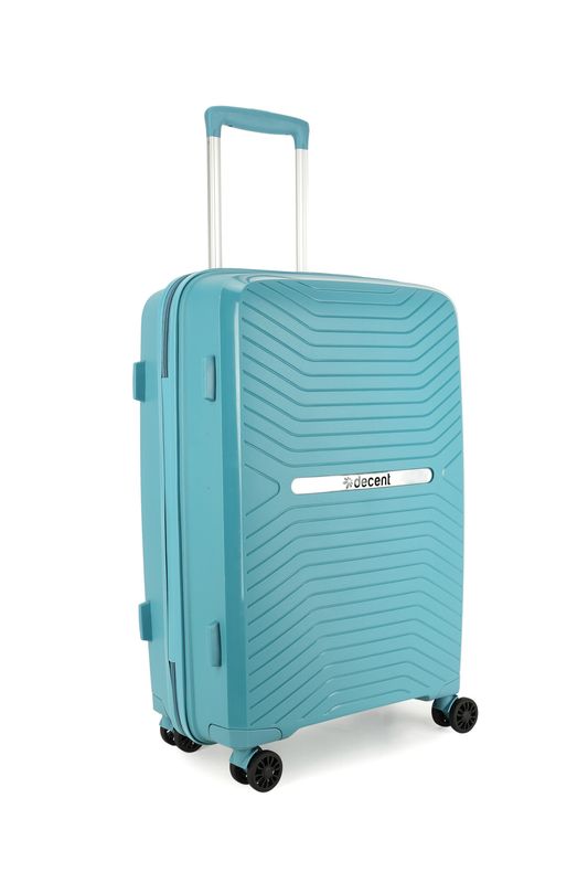 Cross-One Mittlerer Koffer 63 L – Hartschalen Reisekoffer mit TSA-Schloss &amp; 4 Rollen, Petrolblau (66 x 41 x 25 cm)