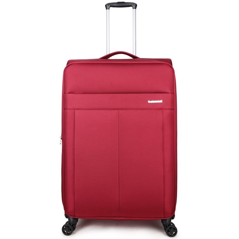 D-Upright Großer Weichgepäck-Reisekoffer mit TSA-Schloss – Ultra-leicht, 109 L, Weinrot (76 × 46 × 32–35 cm)
