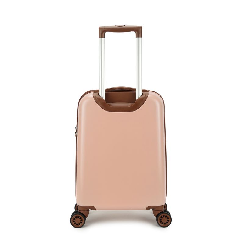 Retro 3-teiliges Hartschalen-Reisekoffer-Set – Trolley-Set mit TSA-Zahlenschloss &amp; 4 Rollen, Pfirsichbraun (35 L, 65 L &amp; 96 L)
