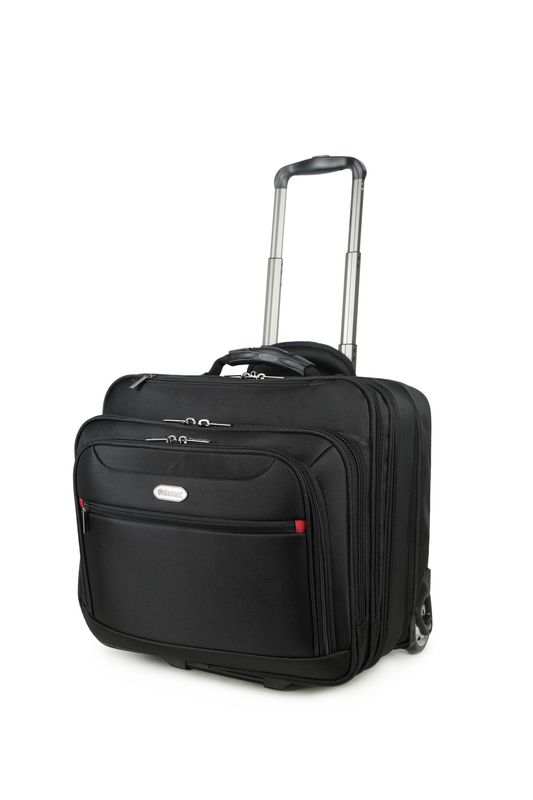 B-Lyon Business Handgepäck Bordtrolley mit Laptopfach – Tiefschwarz (44 × 28,5 × 39 cm)