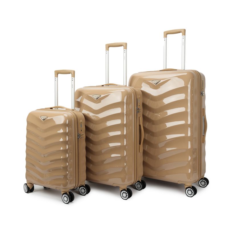 Exclusivo-One Reisekoffer Set 3-teilig – Trolley-Set mit TSA-Schloss, Sandfarbe (30 L, 60 L &amp; 85 L)