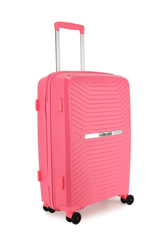 Cross-One Mittlerer Koffer 63 L – Hartschalen Reisekoffer mit TSA-Schloss &amp; 4 Rollen, Korallenrosa (66 x 41 x 25 cm)
