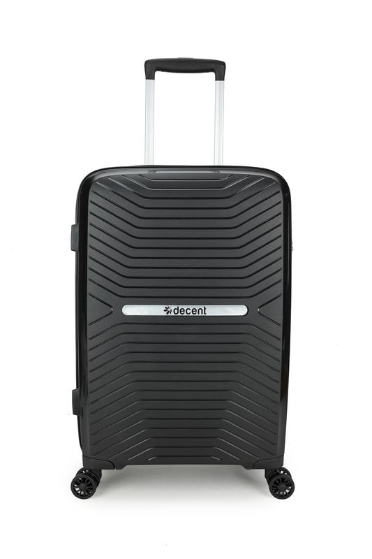 Cross-One Mittlerer Koffer 63 L – Hartschalen Reisekoffer mit TSA-Schloss &amp; 4 Rollen, Mattschwarz (66 x 41 x 25 cm)