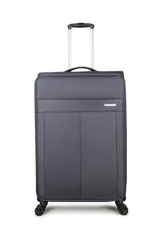 D-Upright Großer Weichgepäck-Reisekoffer mit TSA-Schloss – Ultra-leicht, 109 L, Anthrazitgrau (76 × 46 × 32–35 cm)
