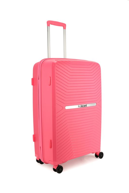Cross-One Großkoffer 94 L – Hartschalen Reisekoffer mit TSA-Schloss &amp; 4 Rollen, Korallenrosa (76 x 47 x 28 cm)