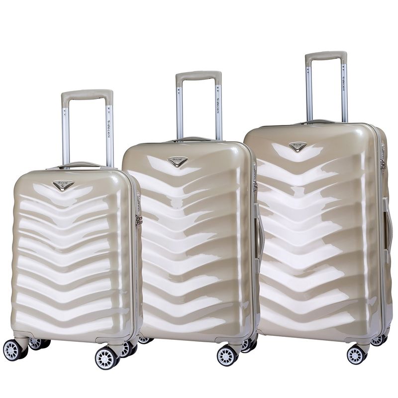 Exclusivo-One Reisekoffer Set 3-teilig – Trolley-Set mit TSA-Schloss, Champagner (30 L, 60 L &amp; 85 L)
