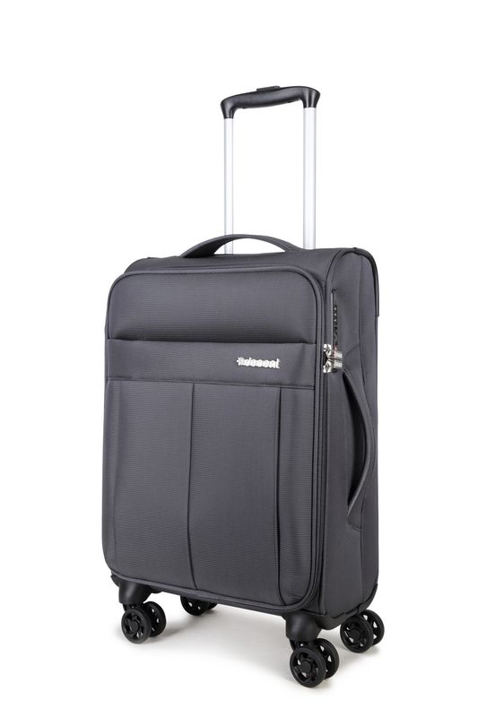 D-Upright Handgepäckkoffer mit TSA-Schloss – Ultra-leichtes Weichgepäck, 34 L, Anthrazitgrau (55 × 35 × 20 cm)