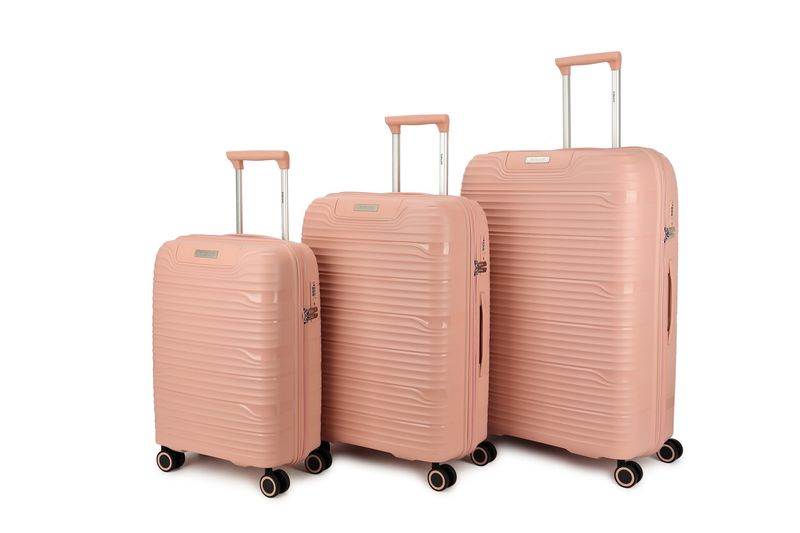 Explorer 3-teiliges Hartschalen-Kofferset mit TSA-Schloss, Rosé-Rosa (38 L, 68 L &amp; 106 L)