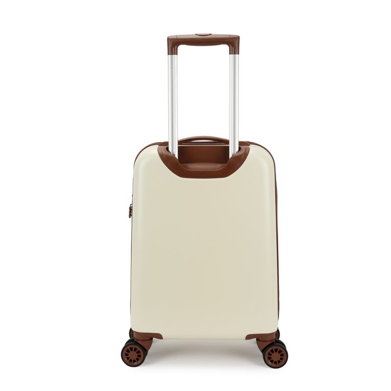 Retro 3-teiliges Hartschalen-Reisekoffer-Set – Trolley-Set mit TSA-Zahlenschloss &amp; 4 Rollen, Crèmebraun (35 L, 65 L &amp; 96 L)