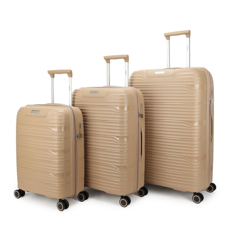 Explorer 3-teiliges Hartschalen-Kofferset mit TSA-Schloss, Sandfarbe (38 L, 68 L &amp; 106 L)