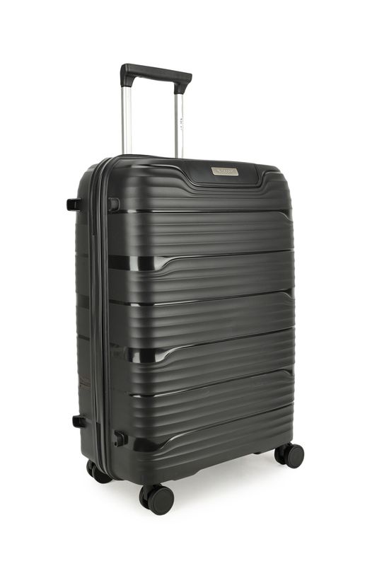 Explorer Großkoffer 106 Liter – Reisekoffer mit TSA-Schloss, Mattschwarz (77 × 52,5 × 29,5 cm)
