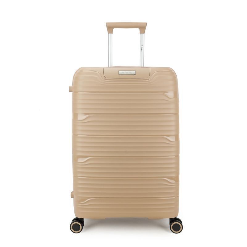Explorer Mittelgroßer Reisekoffer 68 Liter – Hartschalen-Trolley mit TSA-Schloss, Sandfarbe (66 × 45 × 26 cm)