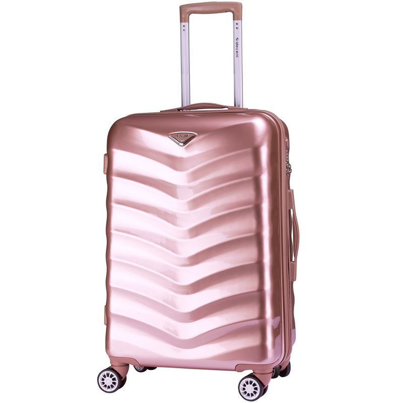 Exclusivo-One Mittelgroßer Reisekoffer 60 Liter – Trolley mit TSA-Schloss, Champagner Rosé (67 × 43 × 26 cm)