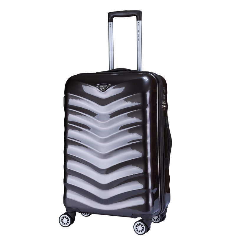 Exclusivo-One Mittelgroßer Reisekoffer 60 Liter – Trolley mit TSA-Schloss, Anthrazitschwarz (67 × 43 × 26 cm)
