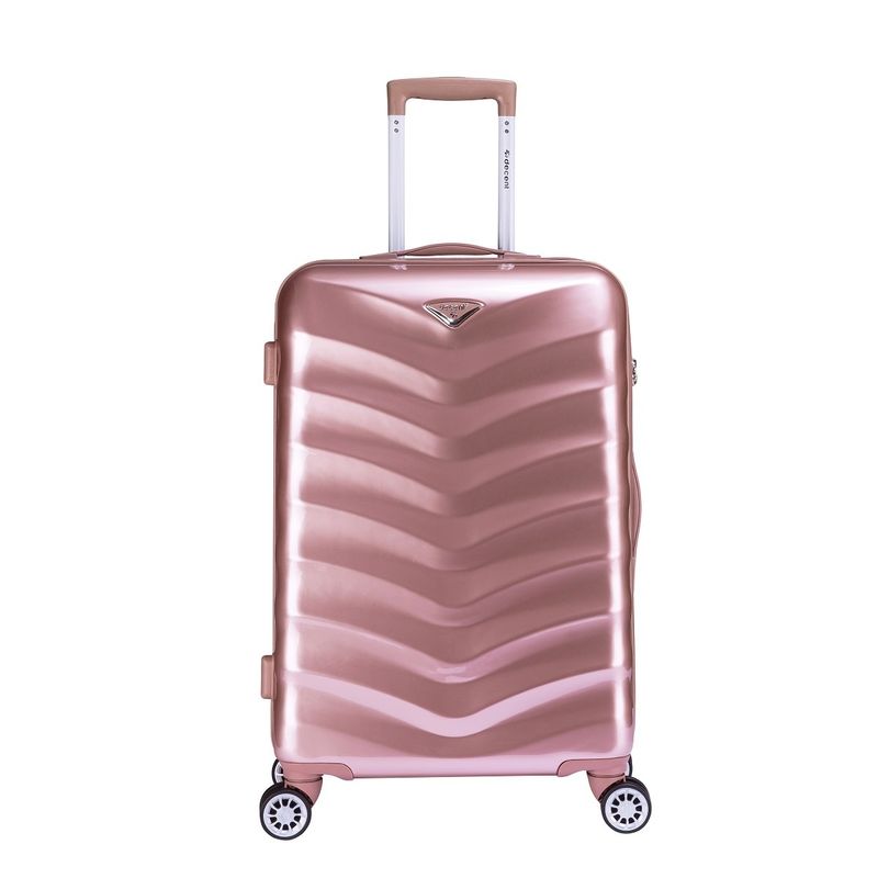 Exclusivo-One Reisekoffer Groß 85 Liter – Trolley mit TSA-Schloss, Champagner Rosé (77 × 48 × 28 cm)