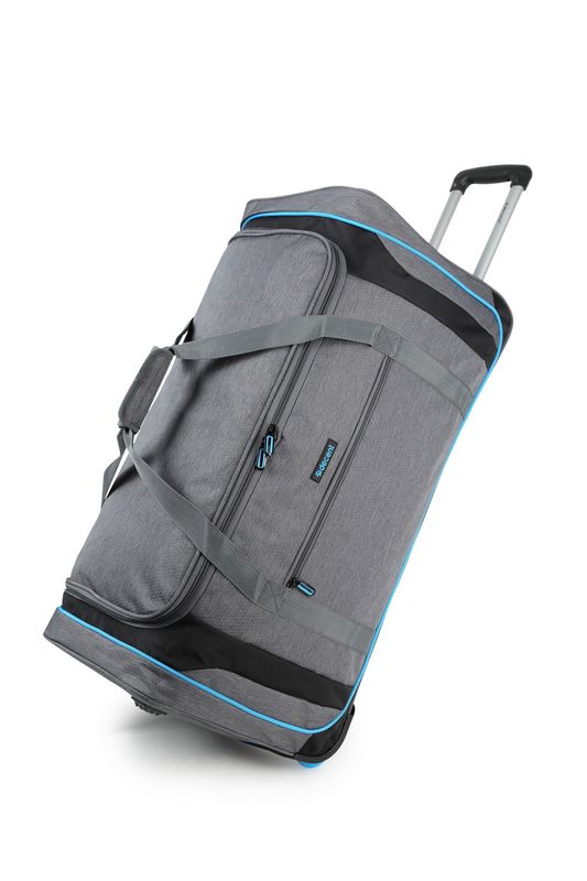 Flexplus Trolley-Reisetasche – 92 Liter, Anthrazitgrau/Türkisblau (75 × 34 × 36 cm)