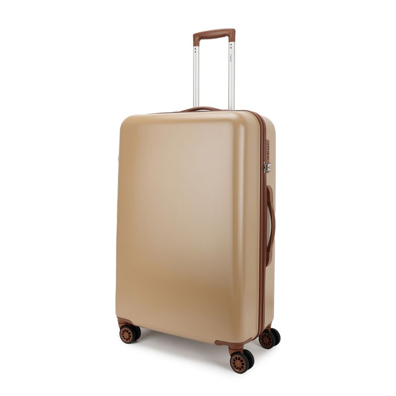 Retro 3-teiliges Hartschalen-Reisekoffer-Set – Trolley-Set mit TSA-Zahlenschloss &amp; 4 Rollen, Cappuccinobraun (35 L, 65 L &amp; 96 L)