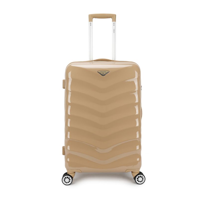 Exclusivo-One Mittelgroßer Reisekoffer 60 Liter – Trolley mit TSA-Schloss, Sandfarbe (67 × 43 × 26 cm)