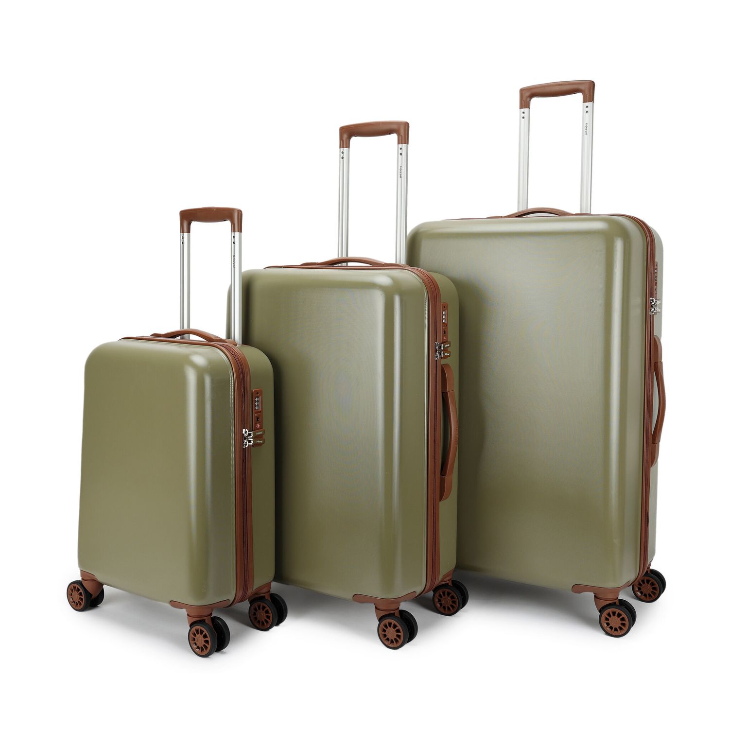 Decent Retro Kofferset Grün 3-Teilig Inhalt 96, 65 en 35 L