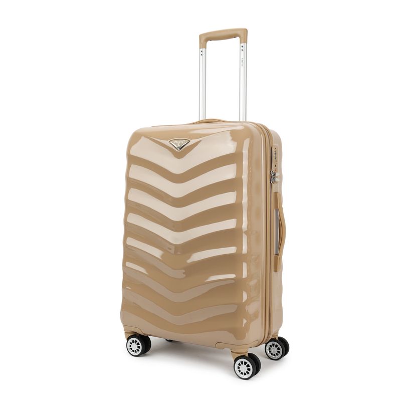 Exclusivo-One Mittelgroßer Reisekoffer 60 Liter – Trolley mit TSA-Schloss, Sandfarbe (67 × 43 × 26 cm)