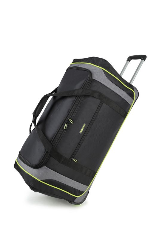 Flexplus Trolley-Reisetasche – 92 Liter, Schwarz/Limettengrün (75 × 34 × 36 cm)