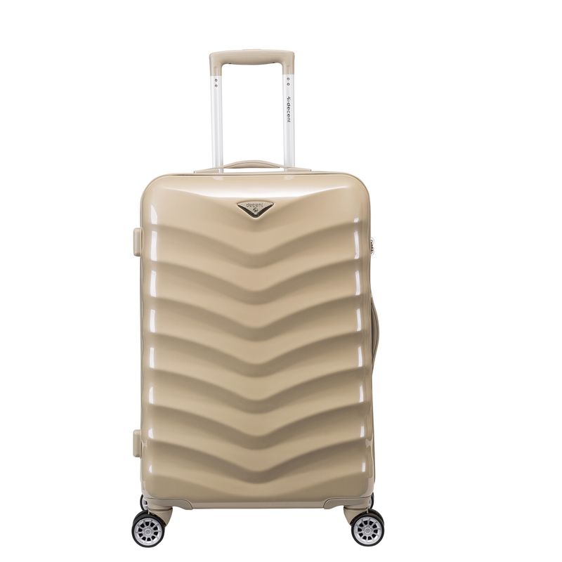 Exclusivo-One Mittelgroßer Reisekoffer 60 Liter – Trolley mit TSA-Schloss, Satinbeige (67 × 43 × 26 cm)
