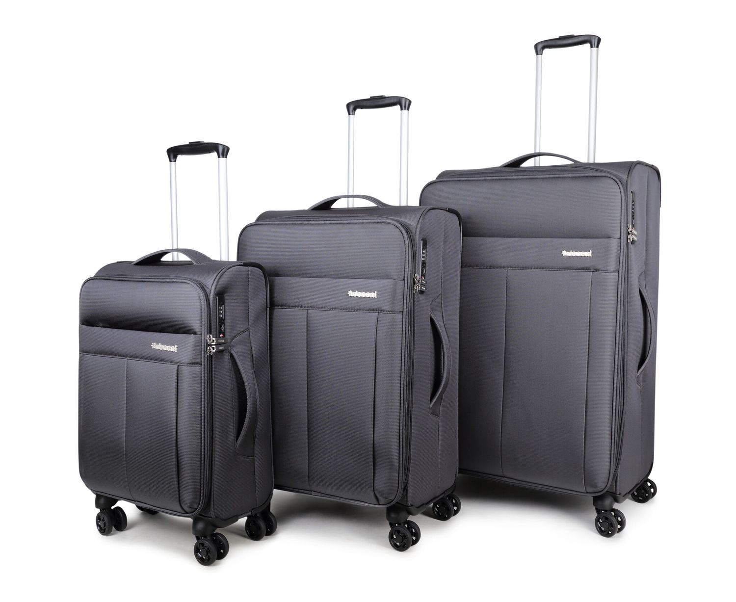 D-Upright Kofferset Grau TSA 109, 70 en 34 Liter