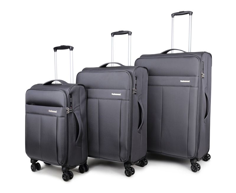 D-Upright 3-teiliges Reisekoffer-Set mit TSA-Schloss – Trolley-Set, Anthrazitgrau (34 L, 70 L &amp; 109 L)