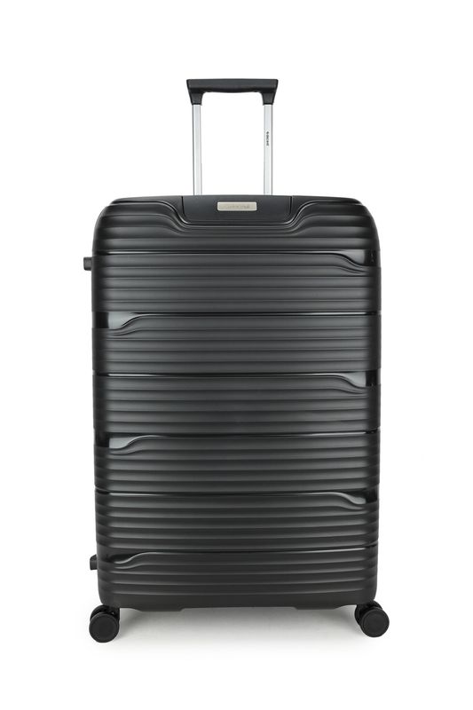 Explorer Großkoffer 106 Liter – Reisekoffer mit TSA-Schloss, Mattschwarz (77 × 52,5 × 29,5 cm)