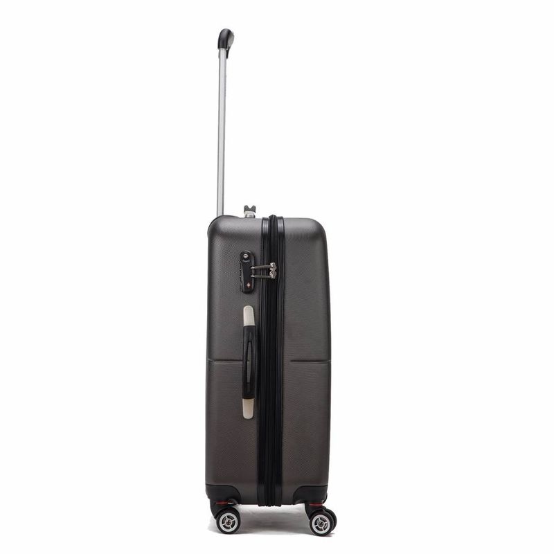 Neon-Fix Großer Hartschalen Reisekoffer 96 L – Trolley mit TSA-Schloss, 4 Rollen, Anthrazitschwarz (76 × 48 × 30 cm)