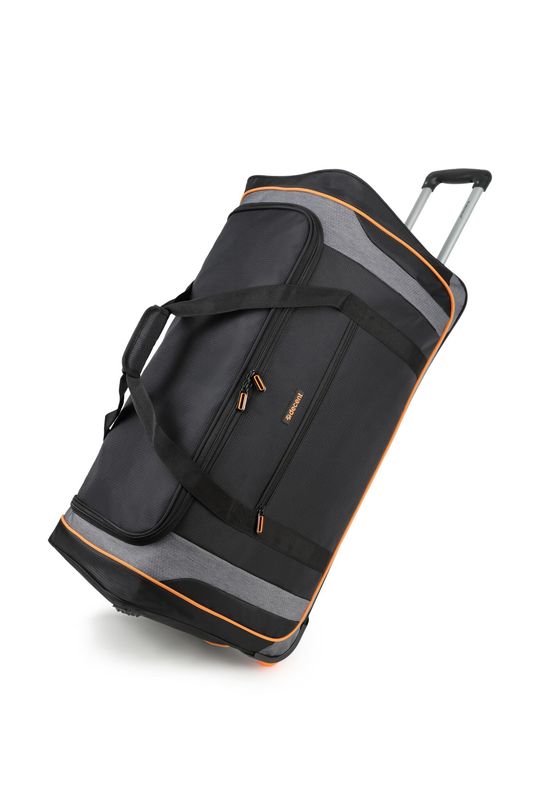 Flexplus Trolley-Reisetasche – 92 Liter, Schwarz/Orange (75 × 34 × 36 cm)